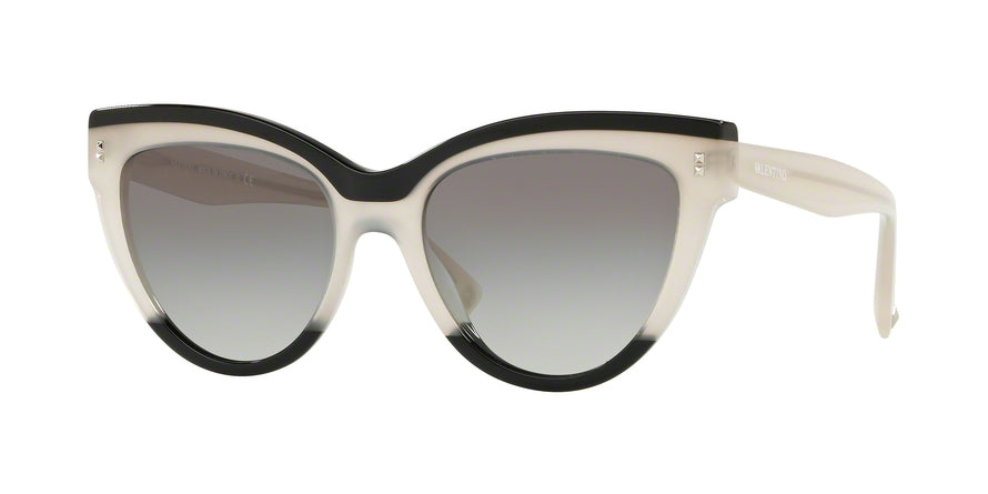 Valentino VA4034 Cat Eye Sunglasses  509111-BLACK/IVORY/BLACK 54-18-140 - Color Map white