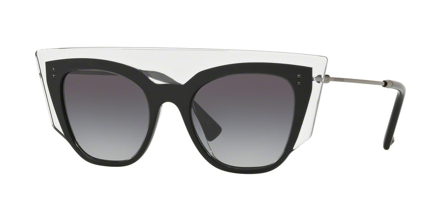 Valentino VA4035 Square Sunglasses  50868G-TRANSPARENT/BLACK/TRANSPARENT 49-19-140 - Color Map black