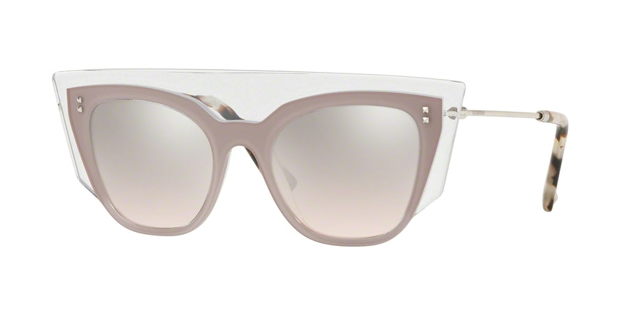 Valentino VA4035 Square Sunglasses  50888Z-TRANSPARENT/PINK/TRANSPARENT 49-19-140 - Color Map pink