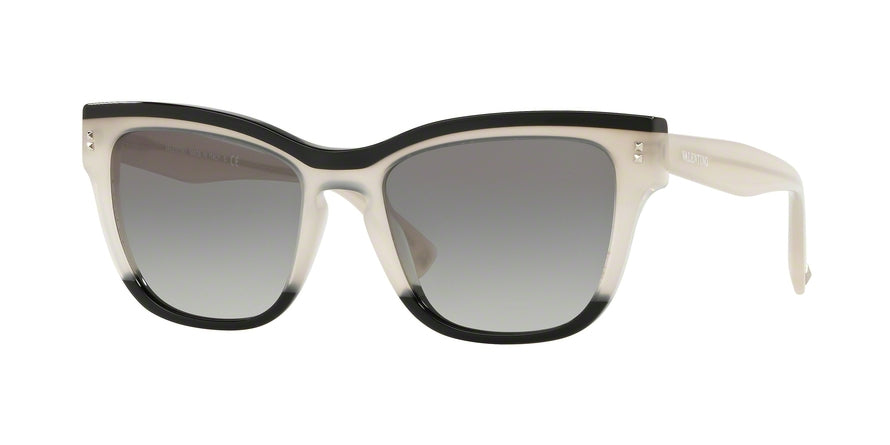 Valentino VA4036 Rectangle Sunglasses  509111-BLACK/IVORY/BLACK 54-18-140 - Color Map white