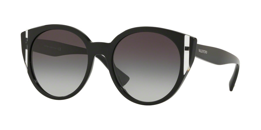Valentino VA4038 Round Sunglasses  50018G-BLACK/CRYSTAL/BLACK 55-19-140 - Color Map black
