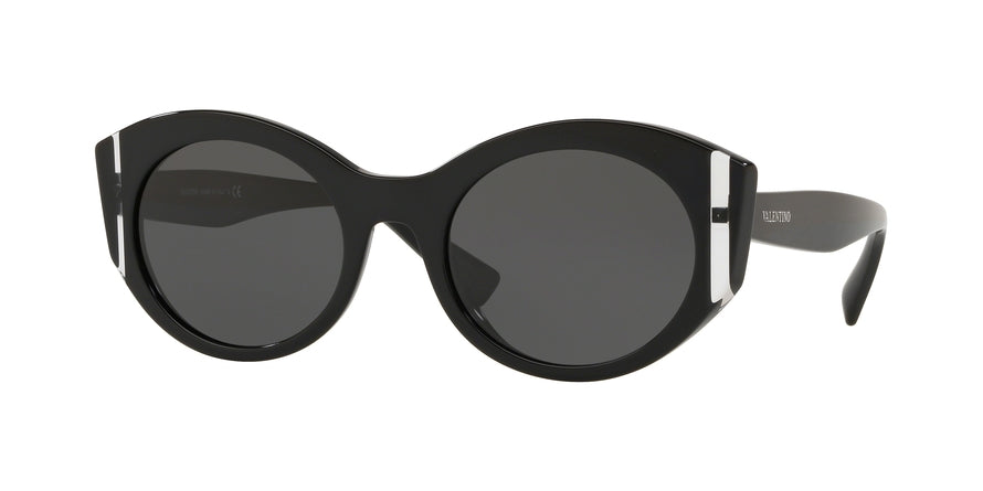 Valentino VA4039 Oval Sunglasses  500187-BLACK/CRYSTAL/BLACK 53-21-140 - Color Map black