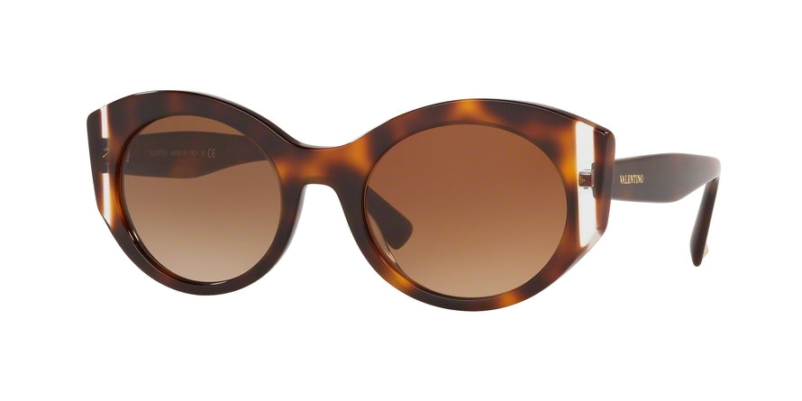 Valentino VA4039 Oval Sunglasses  501113-HAVANA/CRYSTAL 53-21-140 - Color Map brown