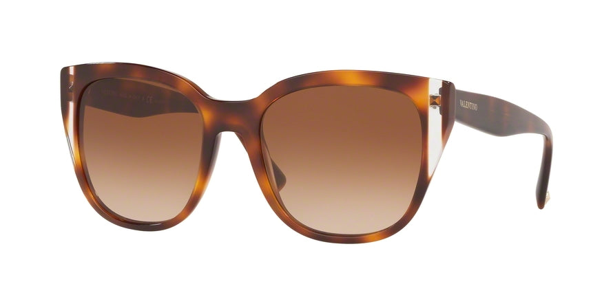 Valentino VA4040 Oval Sunglasses  501113-HAVANA/CRYSTAL 54-19-140 - Color Map brown