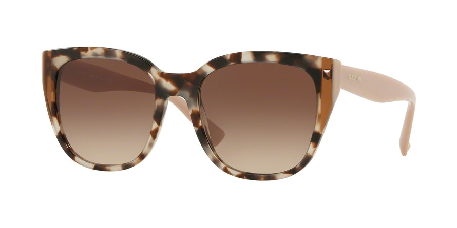 Valentino VA4040 Oval Sunglasses  509713-HAVANA BROWN/TRASP BROWN/BEIGE 54-19-140 - Color Map brown