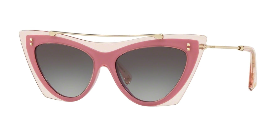 Valentino VA4041 Cat Eye Sunglasses  51078G-TRANSPARENT PINK/PINK SHOCK 53-16-140 - Color Map pink