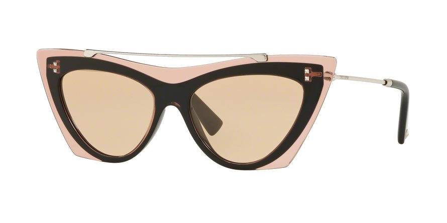Valentino VA4041 Cat Eye Sunglasses  511173-POUDRE/BLACK 53-16-140 - Color Map light brown