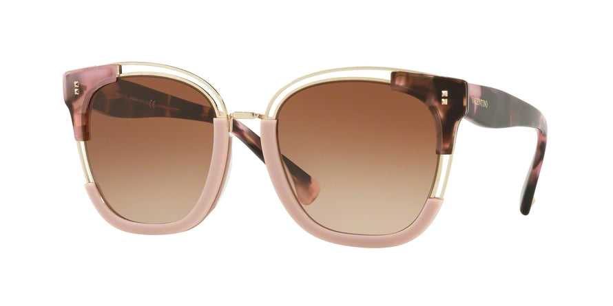 Valentino VA4042 Square Sunglasses  506713-HAVANA PINK/PINK/LIGHT GOLD 54-21-140 - Color Map pink