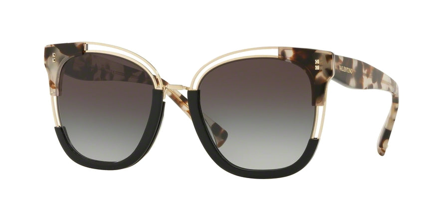 Valentino VA4042 Square Sunglasses  509711-HAVANA BROWN/BLACK/LIGHT GOLD 54-21-140 - Color Map brown