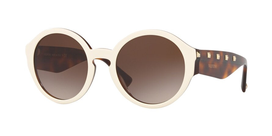 Valentino VA4047A Round Sunglasses  512413-IVORY/HAVANA 52-21-140 - Color Map ivory