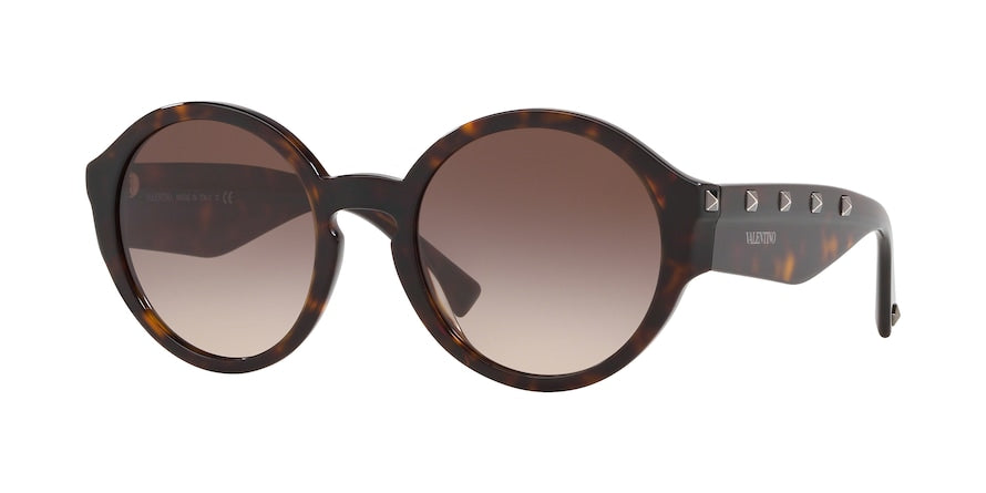 Valentino VA4047 Round Sunglasses  500213-HAVANA 52-21-140 - Color Map brown
