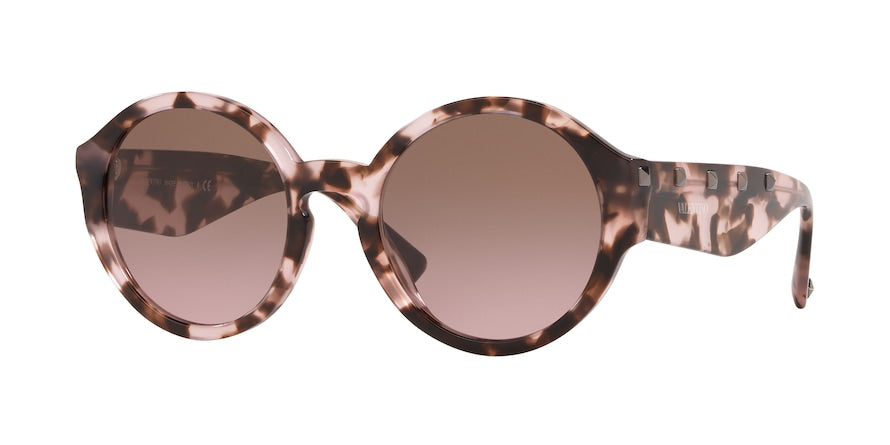 Valentino VA4047 Round Sunglasses  509814-HAVANA PINK 52-21-140 - Color Map pink