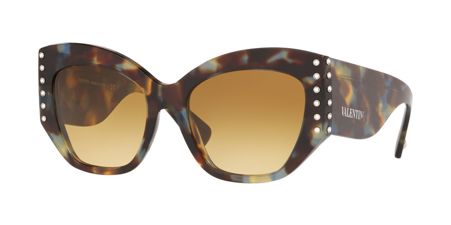 Valentino VA4056A Butterfly Sunglasses  50682L-BROWN/BLUE HAVANA 54-18-140 - Color Map blue