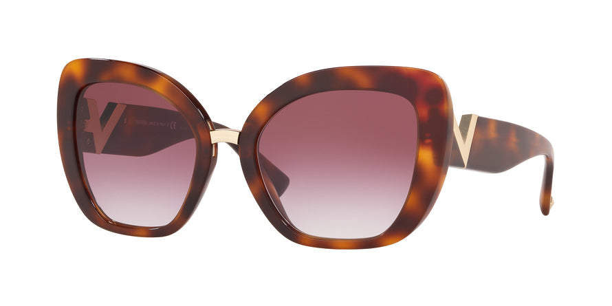 Valentino VA4057 Butterfly Sunglasses  50118H-LIGHT HAVANA 54-20-140 - Color Map brown