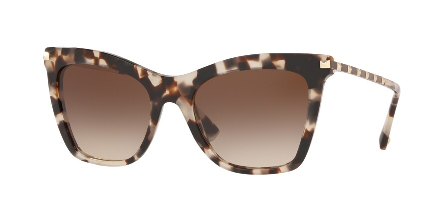 Valentino VA4061A Cat Eye Sunglasses  509713-BROWN/BEIGE HAVANA 54-19-140 - Color Map pink
