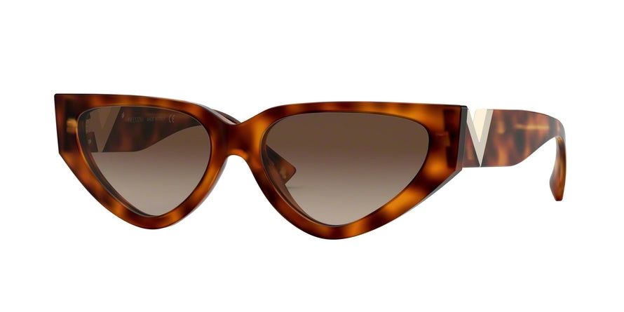 Valentino VA4063 Irregular Sunglasses  501113-LIGHT HAVANA 54-16-140 - Color Map brown