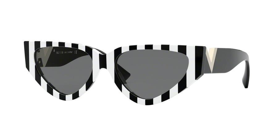 Valentino VA4063 Irregular Sunglasses  514187-STRIPES WHITE BLACK 54-16-140 - Color Map white