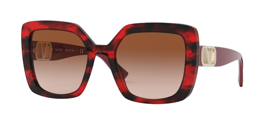 Valentino VA4065 Square Sunglasses  502013-RED HAVANA 53-20-140 - Color Map red