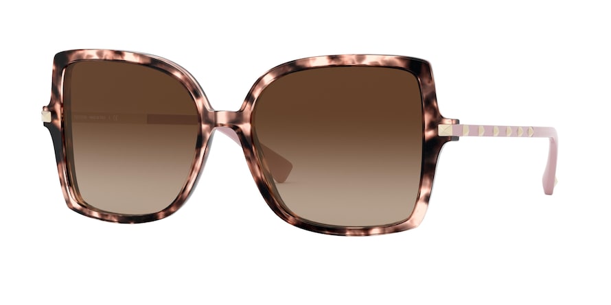Valentino VA4072F Square Sunglasses  509813-HAVANA PINK 56-17-140 - Color Map havana