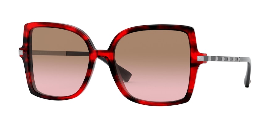 Valentino VA4072 Square Sunglasses  502014-RED HAVANA 56-17-140 - Color Map red