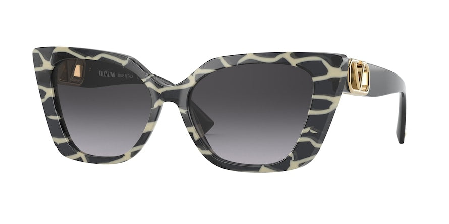 Valentino VA4073F Cat Eye Sunglasses  51498G-WHITE BLACK 56-16-140 - Color Map black