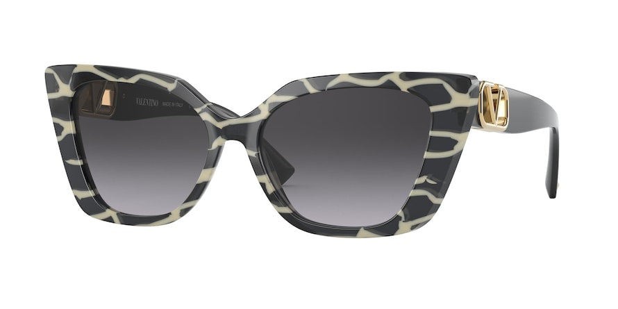 Valentino VA4073 Cat Eye Sunglasses  51498G-WHITE BLACK 56-16-140 - Color Map black
