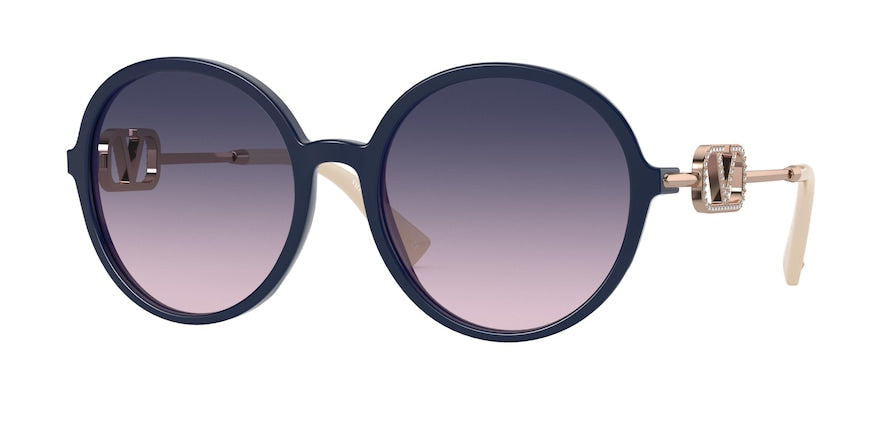 Valentino VA4075 Round Sunglasses  5034I6-BLUE 57-19-140 - Color Map blue
