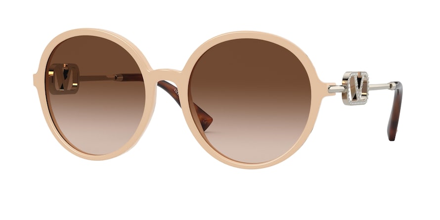 Valentino VA4075 Round Sunglasses  516813-BEIGE 57-19-140 - Color Map light brown