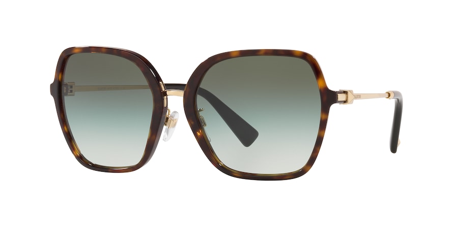 Valentino VA4077F Square Sunglasses  50028E-HAVANA 57-18-140 - Color Map brown