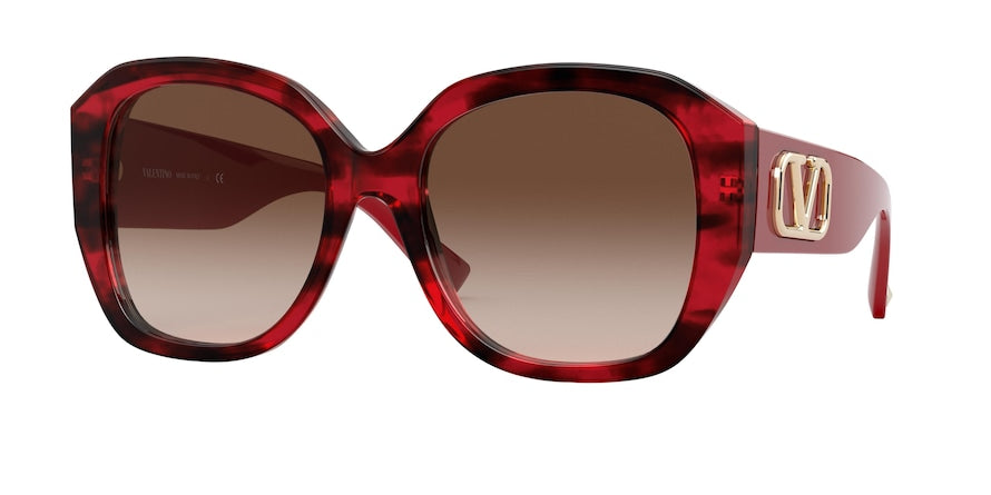 Valentino VA4079 Square Sunglasses  502013-RED HAVANA 56-19-140 - Color Map red