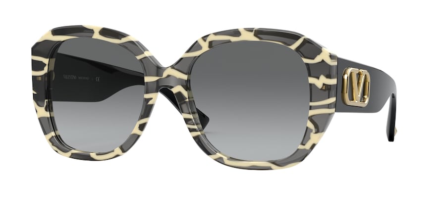 Valentino VA4079 Square Sunglasses  514911-BLACK WHITE 56-19-140 - Color Map black