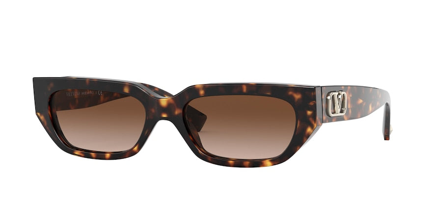 Valentino VA4080 Rectangle Sunglasses  500213-HAVANA 53-17-140 - Color Map brown
