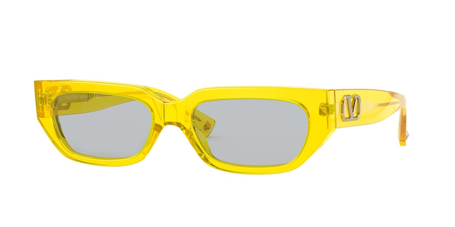 Valentino VA4080 Rectangle Sunglasses  516487-YELLOW FLUO 53-17-140 - Color Map yellow