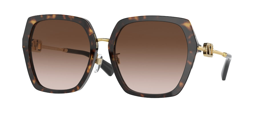 Valentino VA4081F Irregular Sunglasses  500213-HAVANA 57-18-140 - Color Map brown