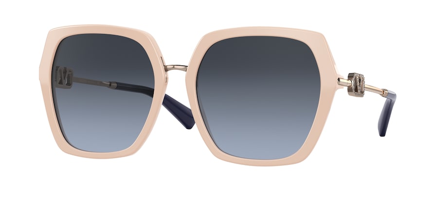 Valentino VA4081 Irregular Sunglasses  51688F-BEIGE 57-18-140 - Color Map light brown