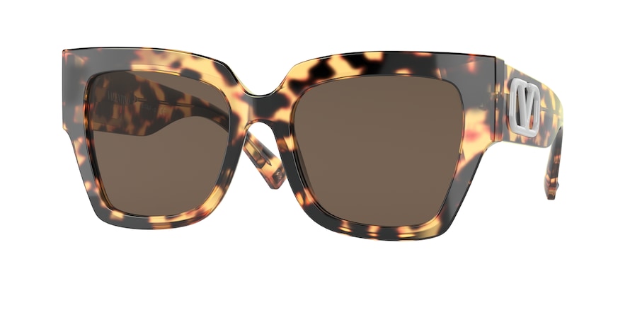 Valentino VA4082 Square Sunglasses  503673-HAVANA YELLOW 54-19-140 - Color Map light brown