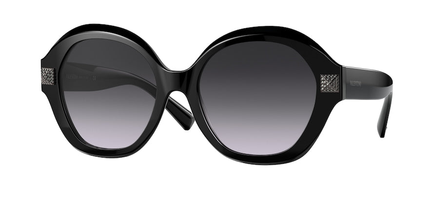 Valentino VA4086F Rectangle Sunglasses  50018G-BLACK 56-18-140 - Color Map black