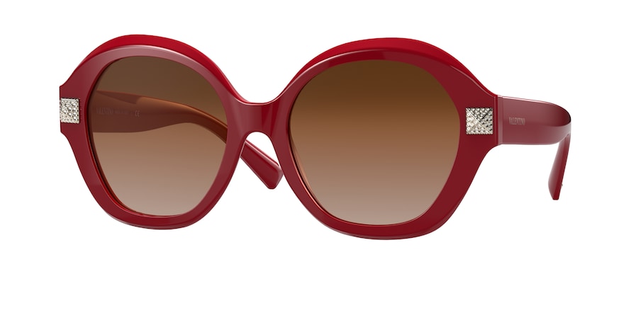 Valentino VA4086F Rectangle Sunglasses  511013-RED 56-18-140 - Color Map red