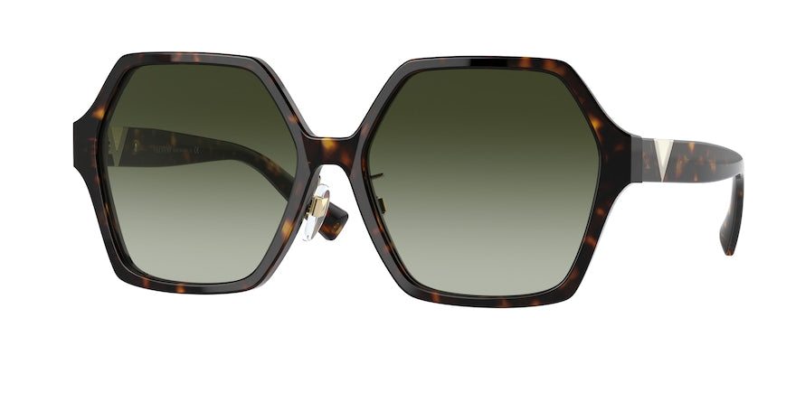 Valentino VA4088F Irregular Sunglasses  30028E-HAVANA 58-16-140 - Color Map brown