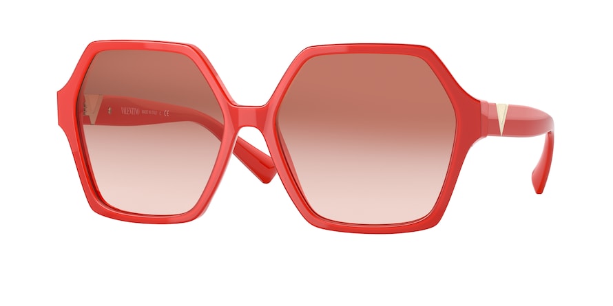 Valentino VA4088 Irregular Sunglasses  517713-CORAL 58-16-140 - Color Map orange