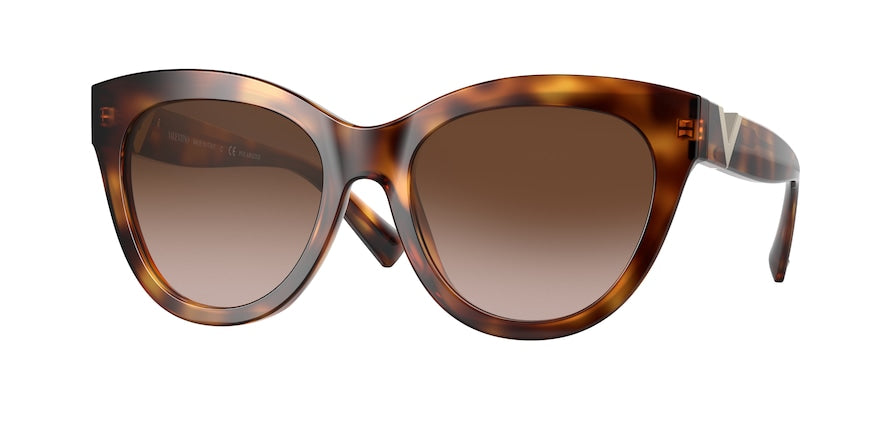 Valentino VA4089F Cat Eye Sunglasses  501113-LIGHT HAVANA 56-18-140 - Color Map brown