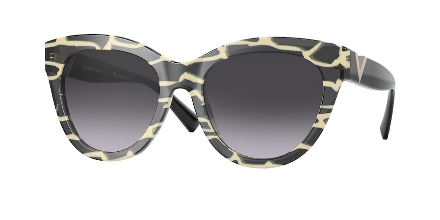 Valentino VA4089F Cat Eye Sunglasses  514913-GIRAFFE WHITE BLACK 56-18-140 - Color Map white