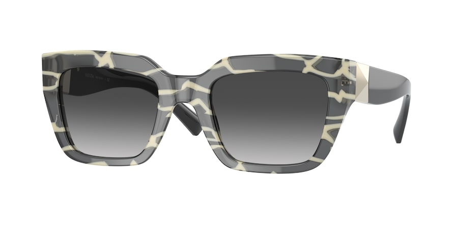 Valentino VA4097 Square Sunglasses  51498G-STRIPED BLACK WHITE 52-22-140 - Color Map white