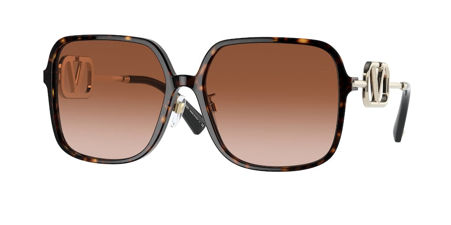 Valentino VA4101F Square Sunglasses  500213-HAVANA 59-16-145 - Color Map brown