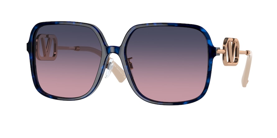 Valentino VA4101F Square Sunglasses  5031I6-HAVANA BLUE 59-16-145 - Color Map blue
