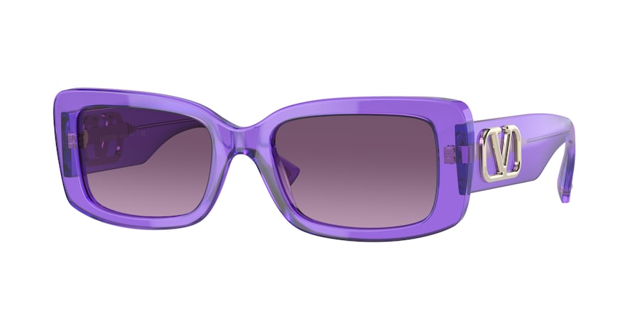 Valentino VA4108 Rectangle Sunglasses  52138H-VIOLET TRANSPARENT 53-19-140 - Color Map violet