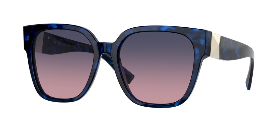 Valentino VA4111F Square Sunglasses  5031I6-BLUE HAVANA 55-17-140 - Color Map blue