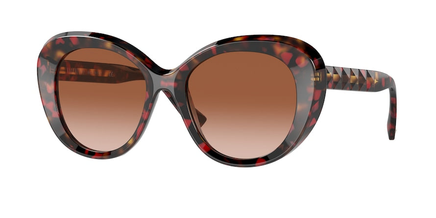 Valentino VA4113 Oval Sunglasses  518913-RED HAVANA 52-18-145 - Color Map red