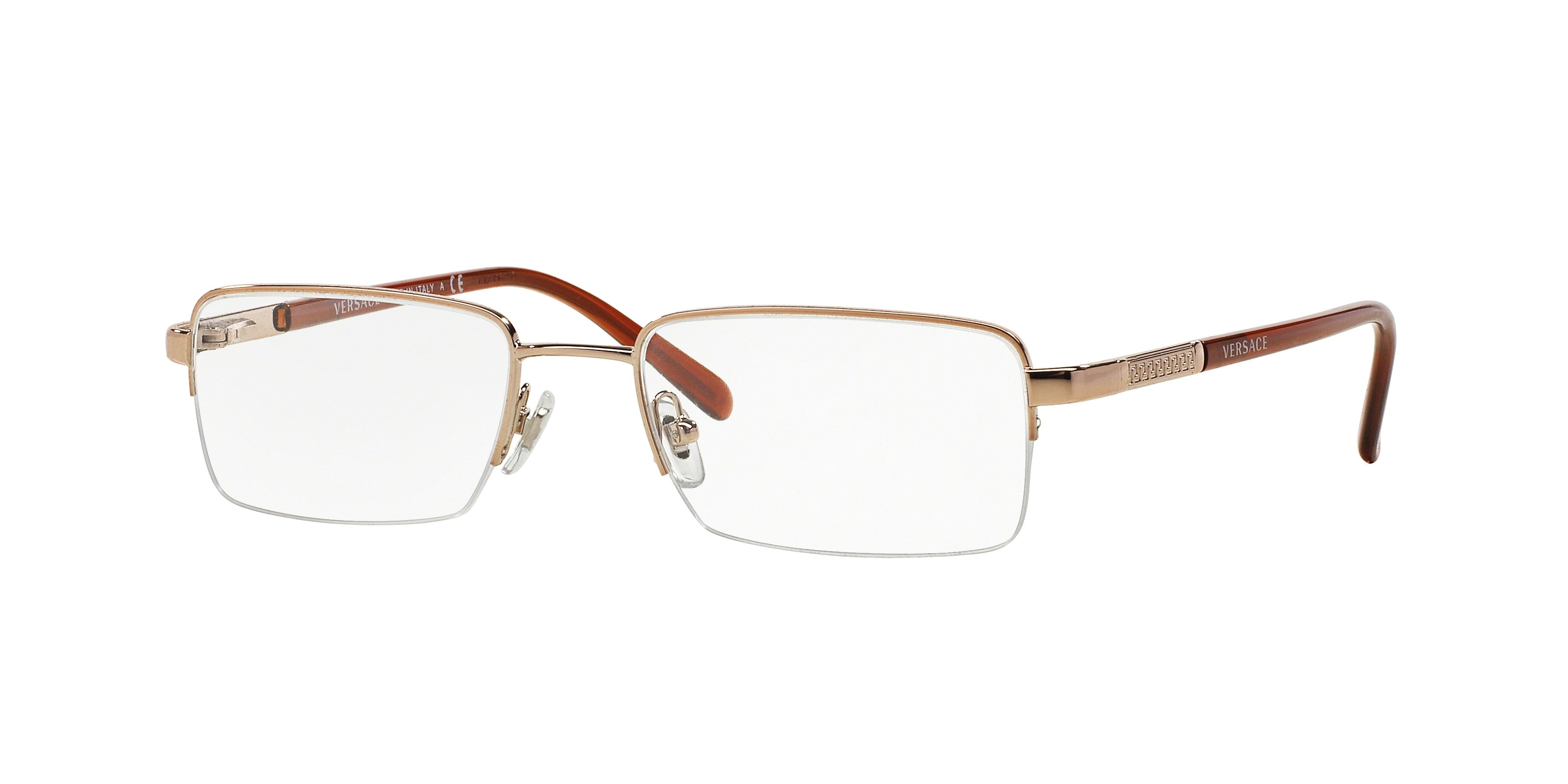 Versace VE1066 Square Eyeglasses  1053-Bronze 50-135-18 - Color Map Brown
