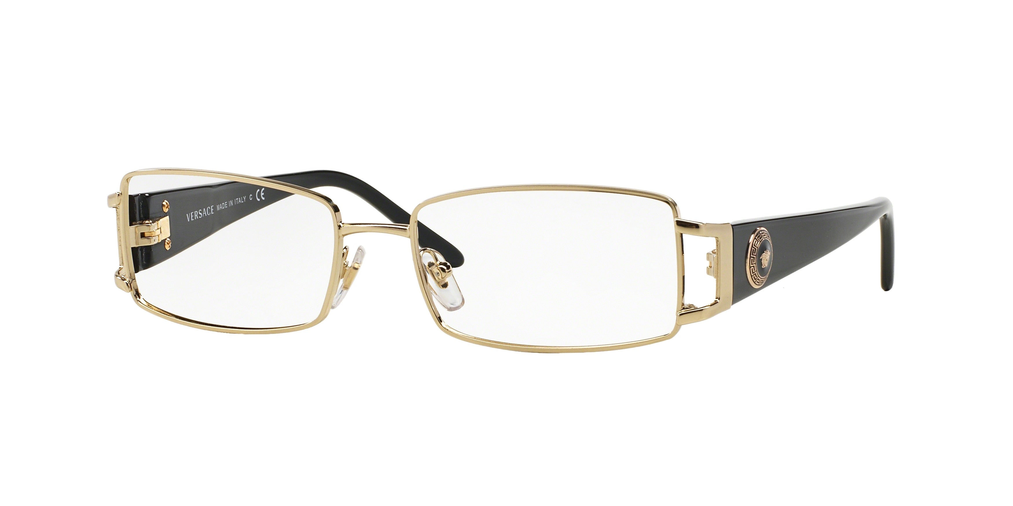 Versace VE1163M Rectangle Eyeglasses  1252-Pale Gold 52-130-16 - Color Map Gold